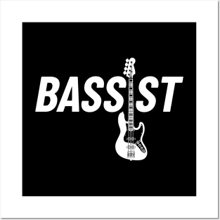 Bassist J-Style Bass Guitar Dark Theme Posters and Art